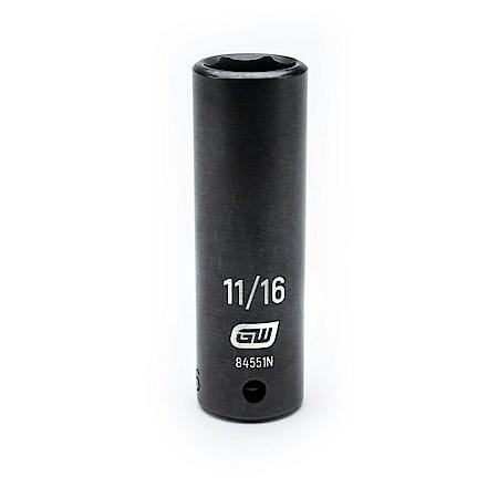 1/2" Drive 6 Point Deep Impact Sae Socket 11/16"
