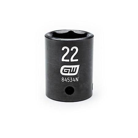 1/2" Drive 6 Point Standard Impact Metric Socket 22mm