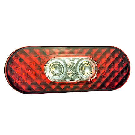 6" Oval LED Stop Tail Turn with Integrated Back-Up Light, Male Pin Termination