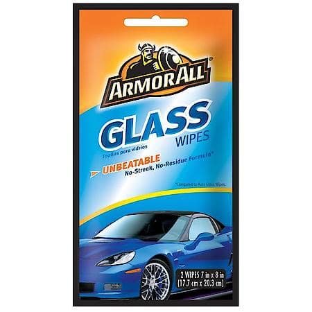 Glass Wipes, No Streak, No Residue Formula, 2 Count