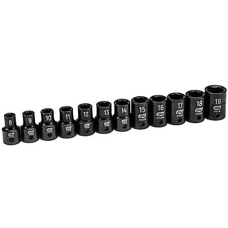 12 Piece 1/2" Drive 6 Point Standard Impact Metric Socket Set