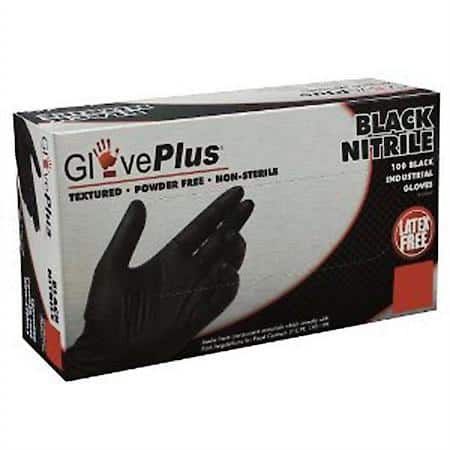 XL Gloveplus P/F, Textered Black Nitrile Gloves