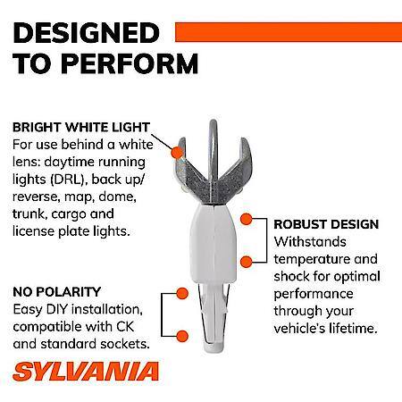 7443 ZEVO White LED Mini Light Bulb, Super Bright, 2 Pack