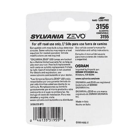 3156 ZEVO: White LED Mini Bulb, Super Bright, Lifetime Limited Warranty, 2 Pack
