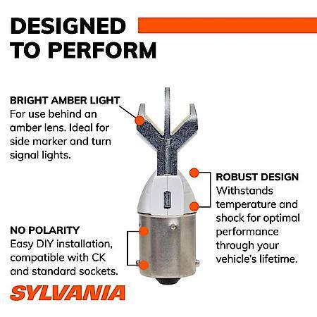 1156A ZEVO: Amber LED Mini Bulb, Super Bright, Lifetime Limited Warranty, 2 Pack