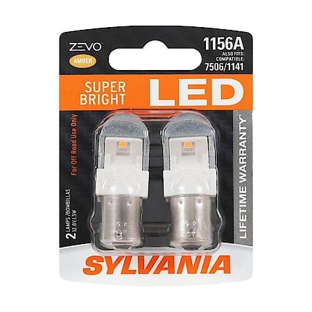 1156A ZEVO: Amber LED Mini Bulb, Super Bright, Lifetime Limited Warranty, 2 Pack