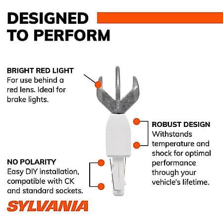 7443R ZEVO Red LED Mini Light Bulb, Super Bright, 2 Pack