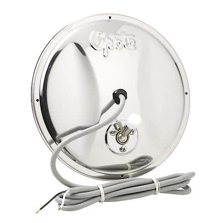 8" Round Convex Mirror With Offset Ball-Stud, Stainless Steel