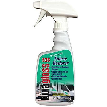 Marine/RV Fabric Restorer - Repels water and stains on canvas, boat covers and seats - UV resistant