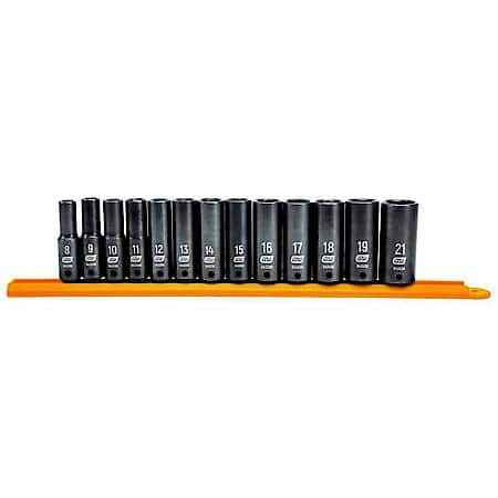 13 Piece 3/8" Drive 6 Point Deep Impact Metric Socket Set