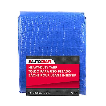 Tarp, Heavy-Duty, 10' x 20', blue, Polyethylene, Universal, 1 Pack, Waterproof, UV Treated