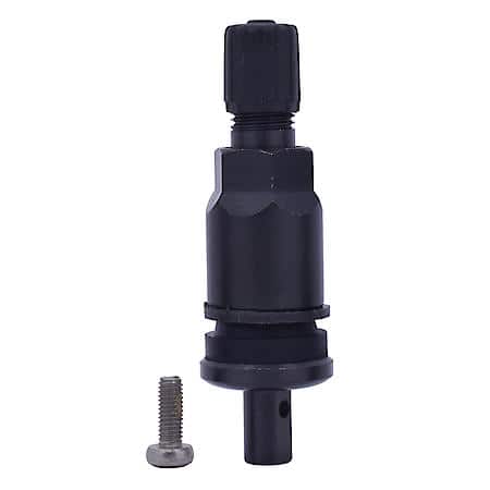 Clamp-In TPMS Service Kit: Metal, 0.453 Inch Black Anodized Valve Stem
