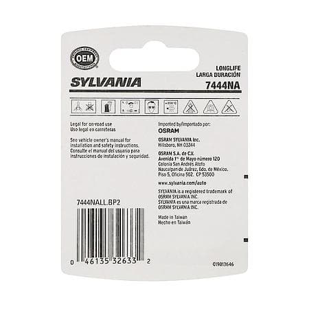 7444NA Long Life: Amber Mini Bulb, Standard Performance, 2 Pack