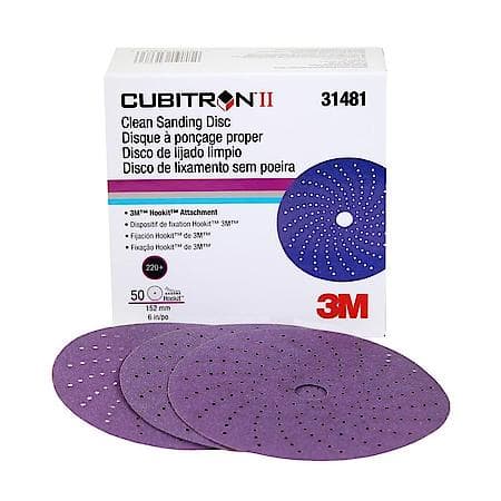 Cubitron II Clean Sanding Hookit Abrasive Disc, 6", 220+ grade (Sold by each)