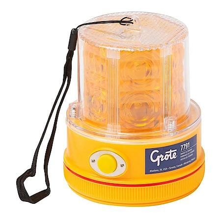 Portable Battery Operated LED Warning Light - 360 Degree, Amber