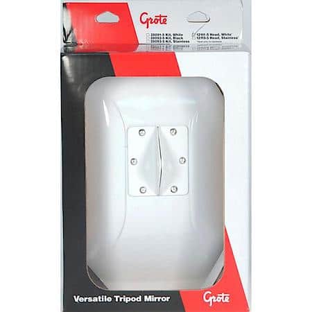 Below-Eye-Level Mirror Head - White with mounting flange in center of back - 7-1/2" x 10-1/2"