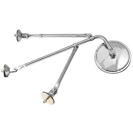 Conventional Fender Mount Mirror Assembly - With 8" convex stainless steel mirror head