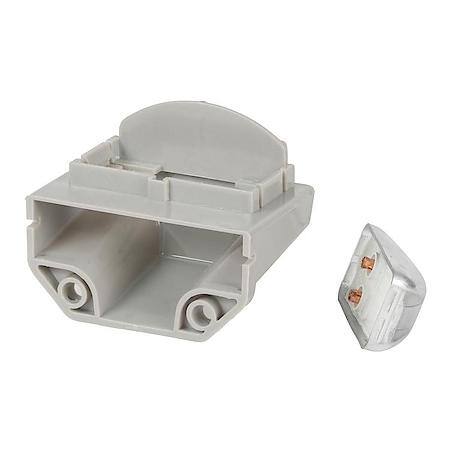 Small Rectangular License Lamp - Gray, Light & Bracket Kit (60261 + 43960)