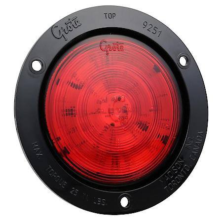 Supernova, 4", Full Pattern Stop-Tail-Turn LED Lamp Red,w/Black Theft-Resistant Flange