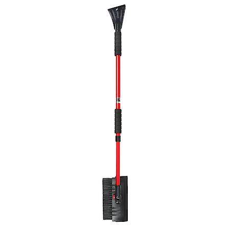 Extendable Snow Broom with Pivot, Ice Scraper, 54"