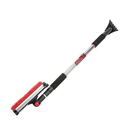 Heavy-Duty Extendable Snow Broom with Pivot, Ice Scraper, 50"