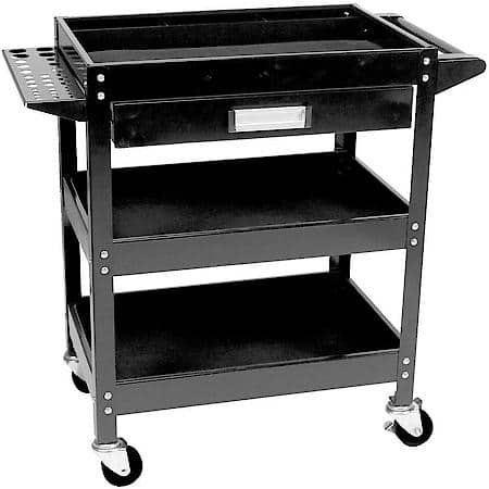 Utility Cart With Drawer 3 Shelf