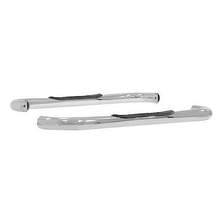 Polished Stainless Steel 3" Round Side Bars with Step Pads