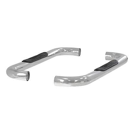 Polished Stainless Steel 3" Round Side Bars with Step Pads