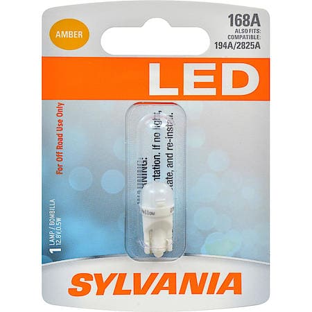 168A: Amber LED Mini Bulb, 1 Year Warranty, 1 Pack