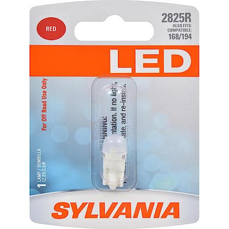 2825R: Red LED Mini Bulb, 1 Year Warranty, 1 Pack