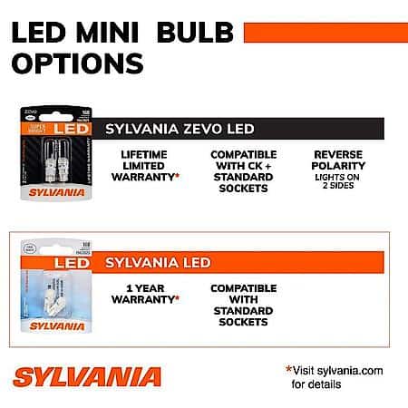 7443R: Red LED Mini Bulb, 2 Pack