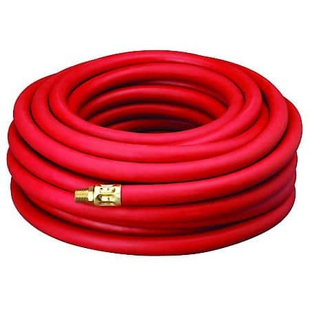 Heavy Duty 50' Rubber Air Hose for Garage & Shop