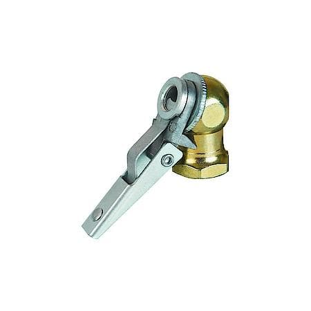 Ball Foot Air Chuck with Clip and built-in shut-off valve