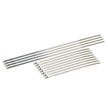 Stainless-Steel Locking Ties, 8 Inches + 14 Inches Pack, 100Lb Tensile Strength