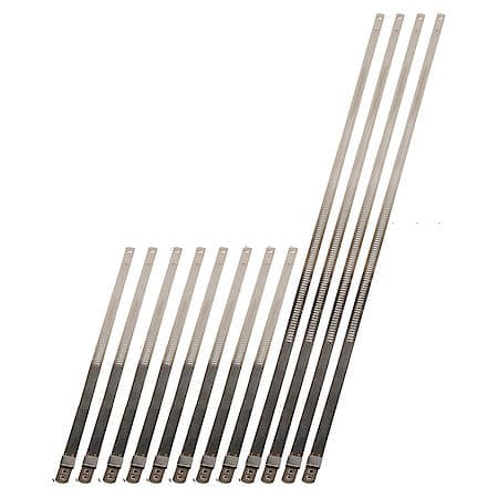 Stainless-Steel Positive Locking Ties, 8mm, 9 Inch 8-Pack & 20 Inch, 4-Pack