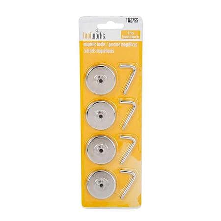 1-1/2" Magnetic Hooks, 4 Pk -
