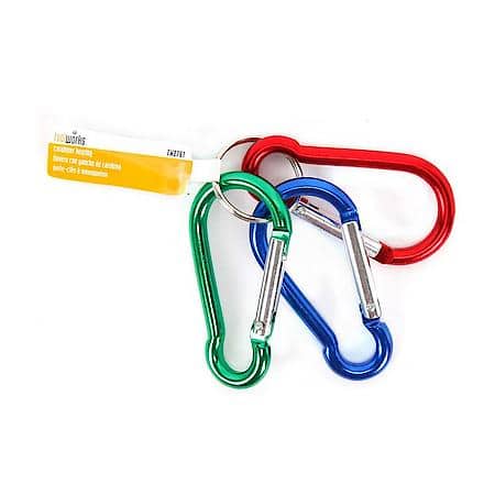 CARABINER KEYRING SET, 3PK