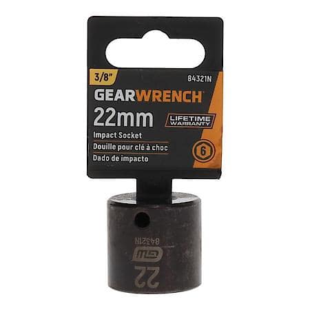 3/8" Drive 6 Point Standard Impact Metric Socket 22mm
