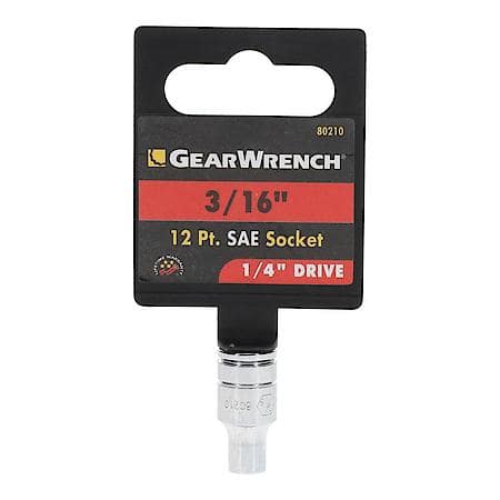 1/4" Drive 12 Point Standard Sae Socket 3/16"