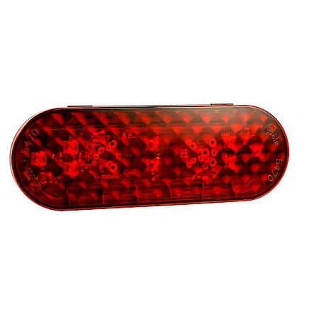6" Oval LED Stop Tail Turn Light, Integrated AMP Termination, Red