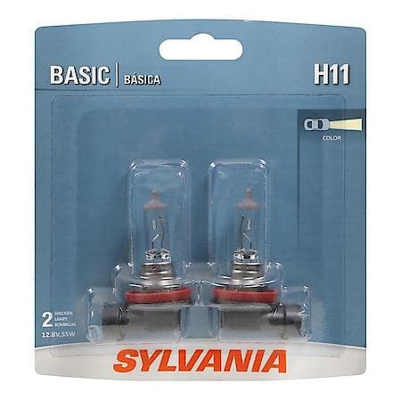 H11 Basic: Halogen Headlight Bulb, Basic Performance, 2 Pack