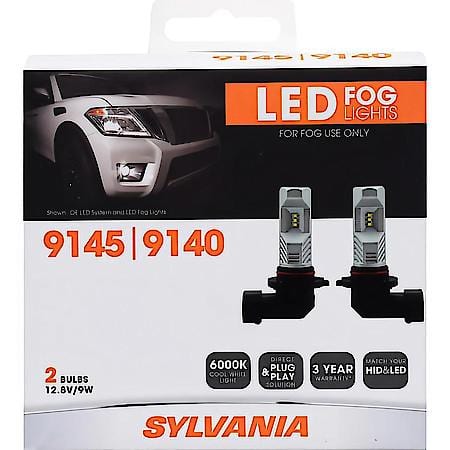 9145: LED Fog Light Bulb, 6000K Cool White Light, 2 Pack