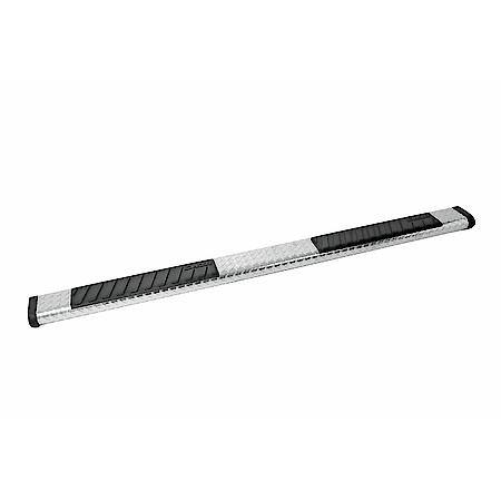 With Step Pads, 6" Oval Straight, Powder Coated Diamond Tread, Black, Aluminum