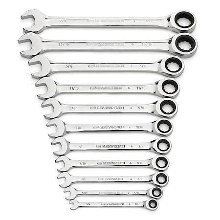 13 Piece 72-Tooth 12 Point Ratcheting Combination Sae