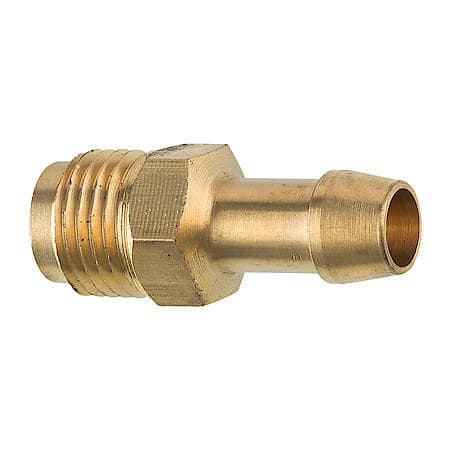 Brass Fuel Connector, 5/16 Hose, Male (1/2-20 Inverted), 1/Card