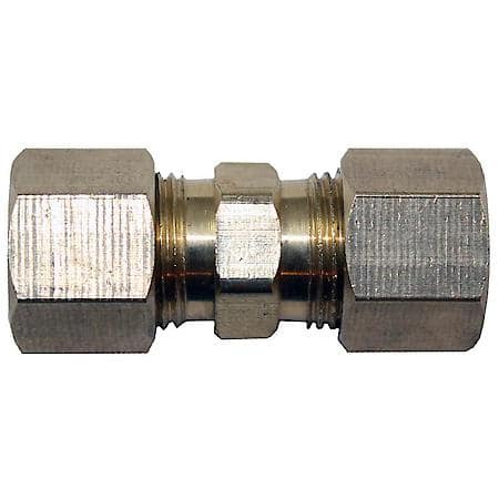 Fuel Line Compression Union - 3/8 Nylon To 3/8 Nylon - 2 Per Bag