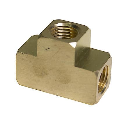 Brass Union Tee, Female (1/4-18 NPT), 1/card