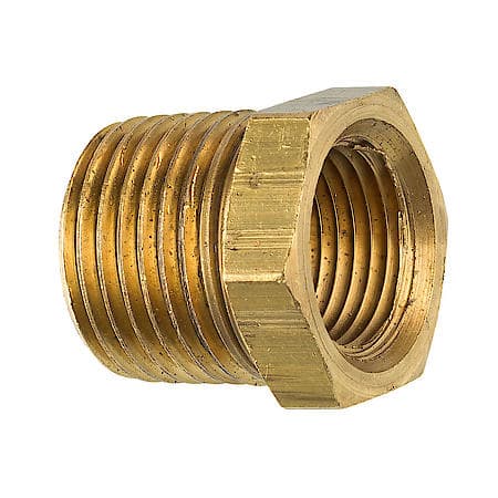 Brass Bushing, Male (1/2-14 Npt), Female (3/8-18 Npt), 1/Card