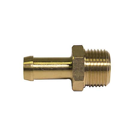 Brass Fuel Connector, 3/8 Hose, Male (3/8-18 Npt), 1/Card