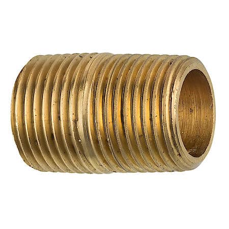 Brass Close Nipple, 1 Length, Male (3/8-18 Npt), 1/Card
